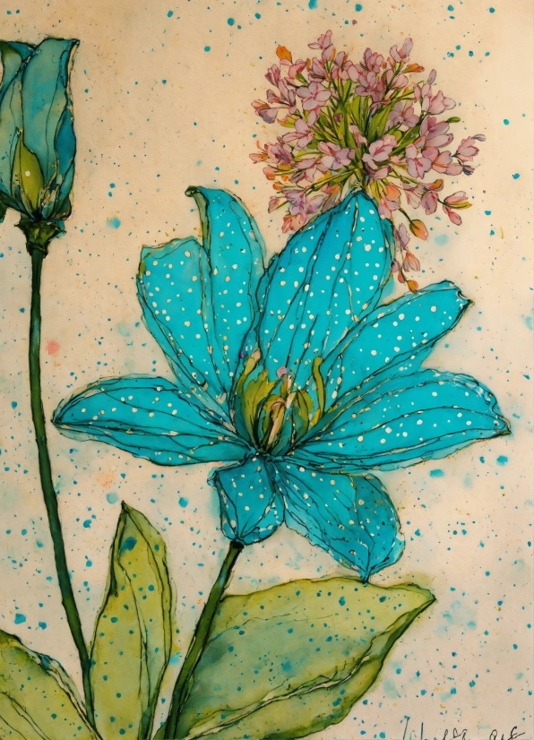 Flower, Plant, Botany, Leaf, Green, Art Paint