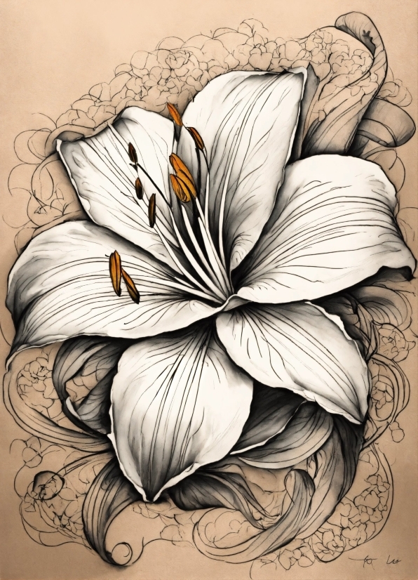 Flower, Plant, Petal, Art, Painting, Flowering Plant