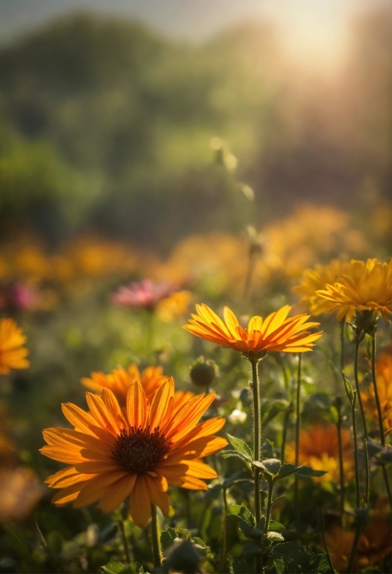 Flower, Plant, Sky, Petal, Orange, Vegetation