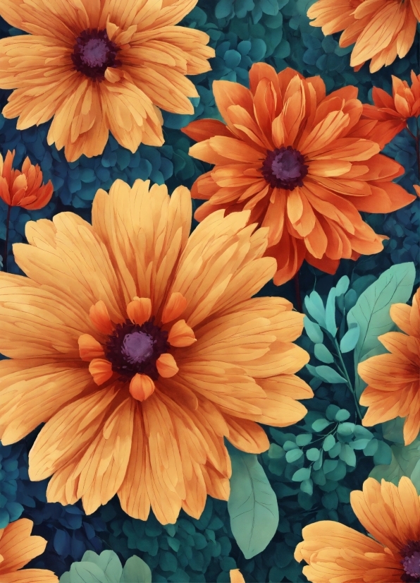 Flower, Petal, Botany, Blue, Orange, Yellow