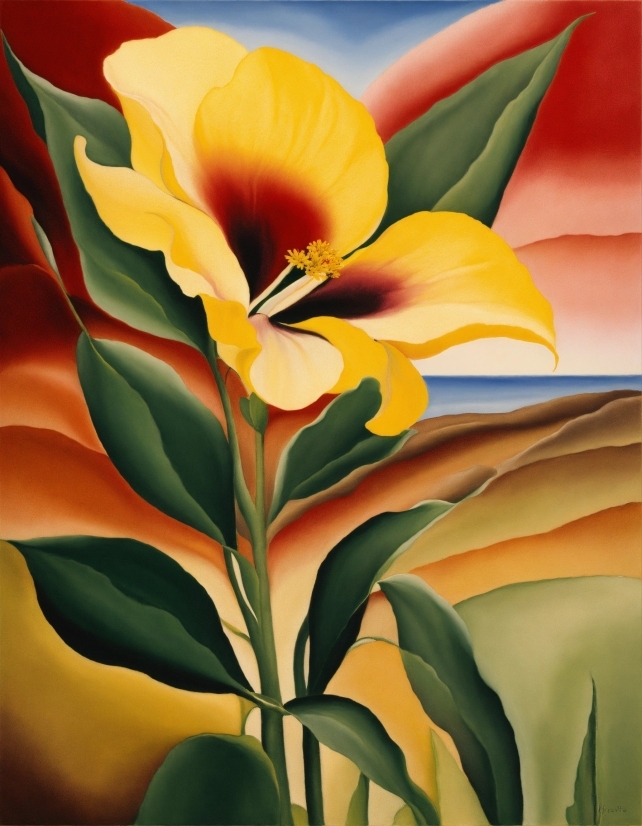 Flower, Plant, Leaf, Petal, Terrestrial Plant, Painting