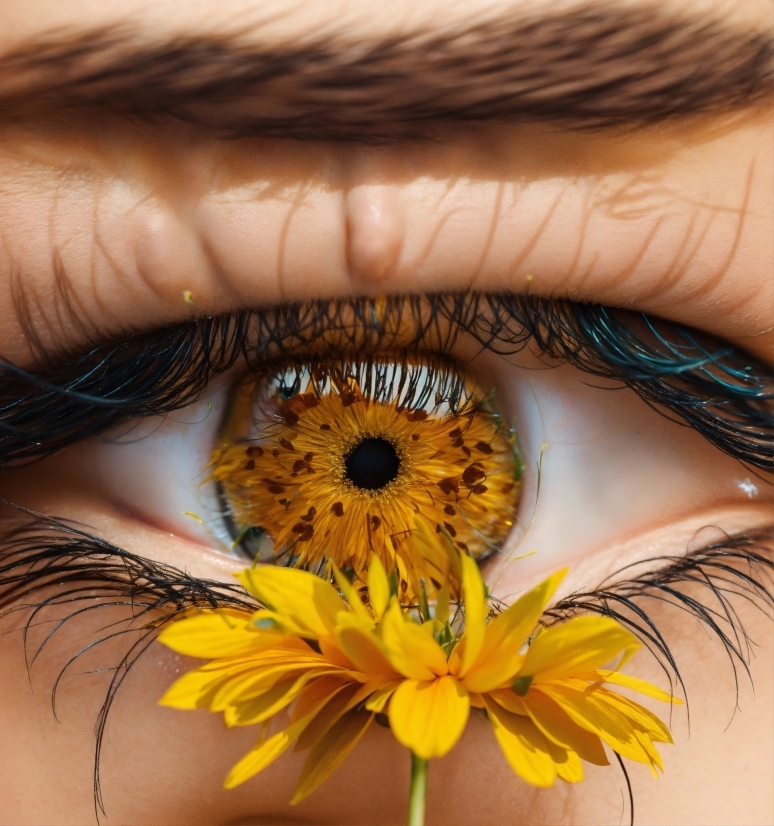 Head, Flower, Plant, Eye, Eyelash, Organ