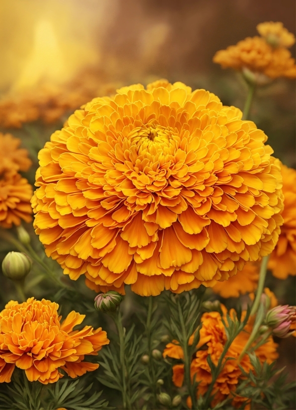 Flower, Plant, Petal, Nature, Tagetes, Orange