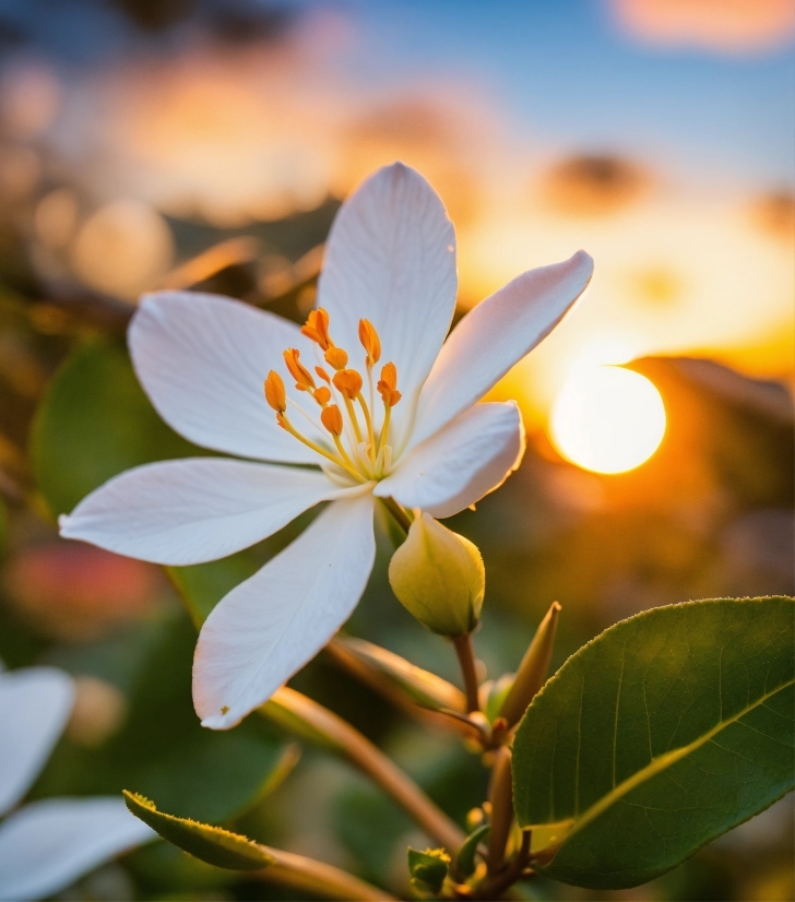 Flower, Plant, Sky, Light, Petal, Branch