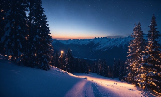 Sky, Atmosphere, Snow, Mountain, Natural Landscape, Slope