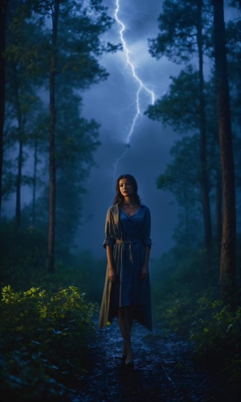 Plant, Atmosphere, Lightning, Sky, Light, Nature