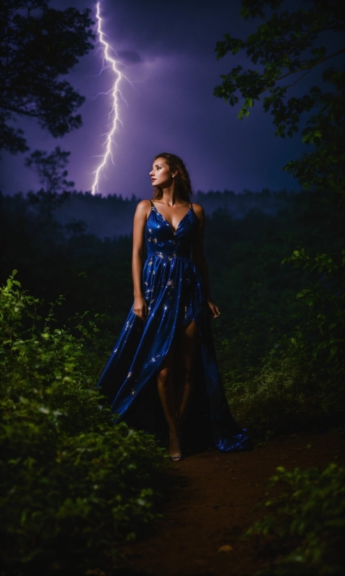 Plant, Atmosphere, Sky, Cloud, Lightning, People In Nature