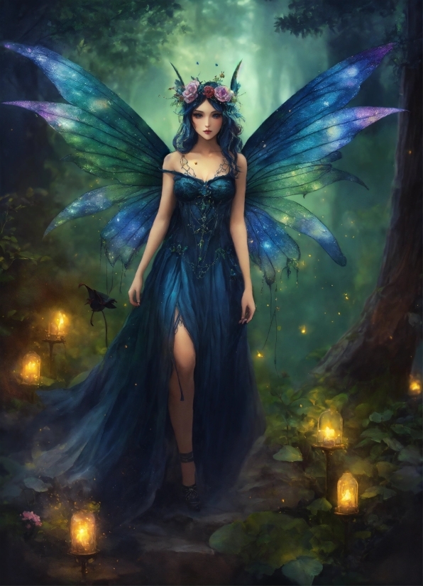 Mythical Creature, Dress, Flash Photography, Plant, Cg Artwork, Art