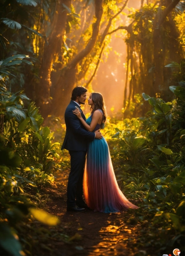 Plant, Wedding Dress, People In Nature, Natural Landscape, Natural Environment, Flash Photography