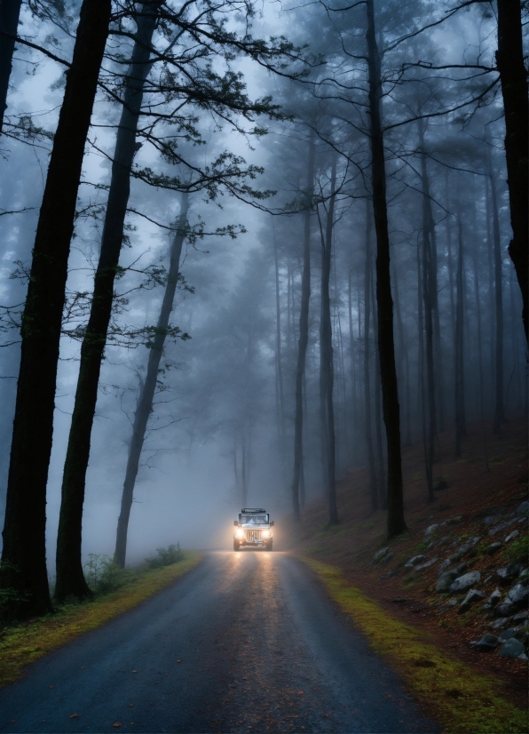 Plant, Sky, Vehicle, Road Surface, Nature, Car