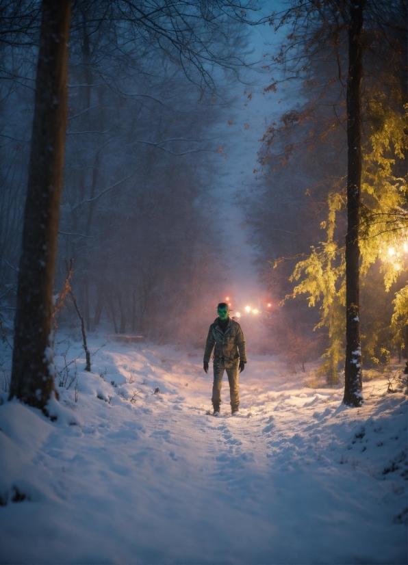 Atmosphere, Snow, Light, Branch, Tree, Plant