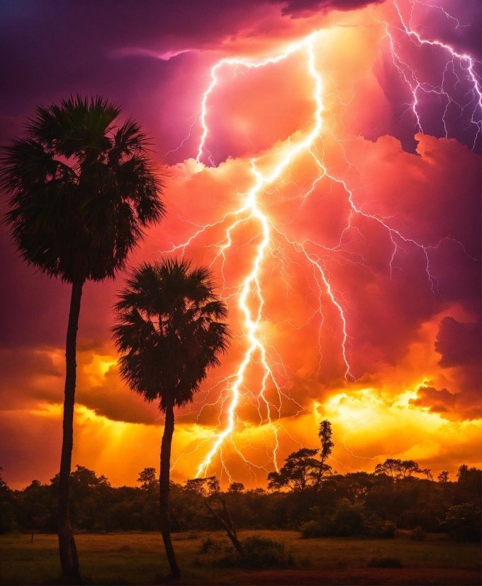 Lightning, Sky, Cloud, Atmosphere, Thunder, Photograph