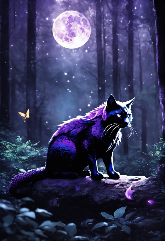 Plant, Light, Purple, Carnivore, Cat, Felidae