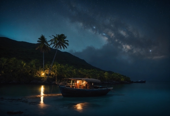 Water, Cloud, Sky, Boat, Nature, Plant