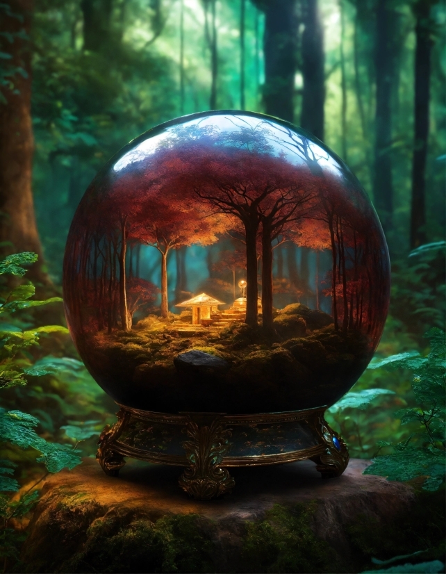 Green, World, Wood, Grass, Yard Globe, Tree