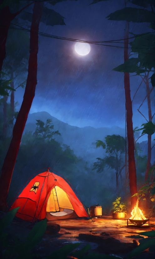 Sky, Atmosphere, Tent, Light, Nature, Moon