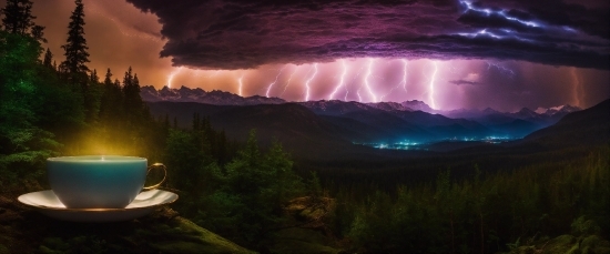 Cloud, Atmosphere, Lightning, Sky, Plant, Thunder