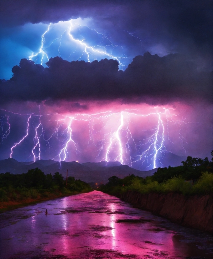 Sky, Lightning, Cloud, Thunder, Atmosphere, Thunderstorm