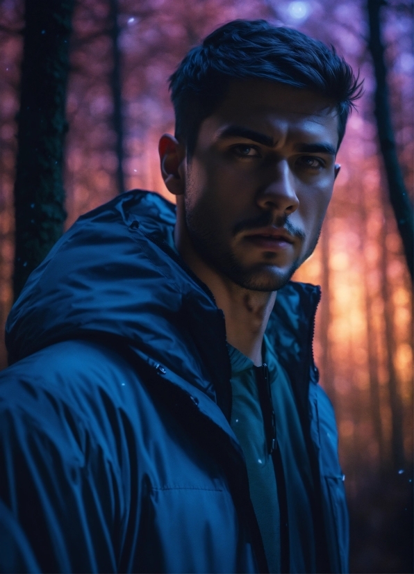 Flash Photography, Sleeve, Black Hair, Electric Blue, People In Nature, Midnight