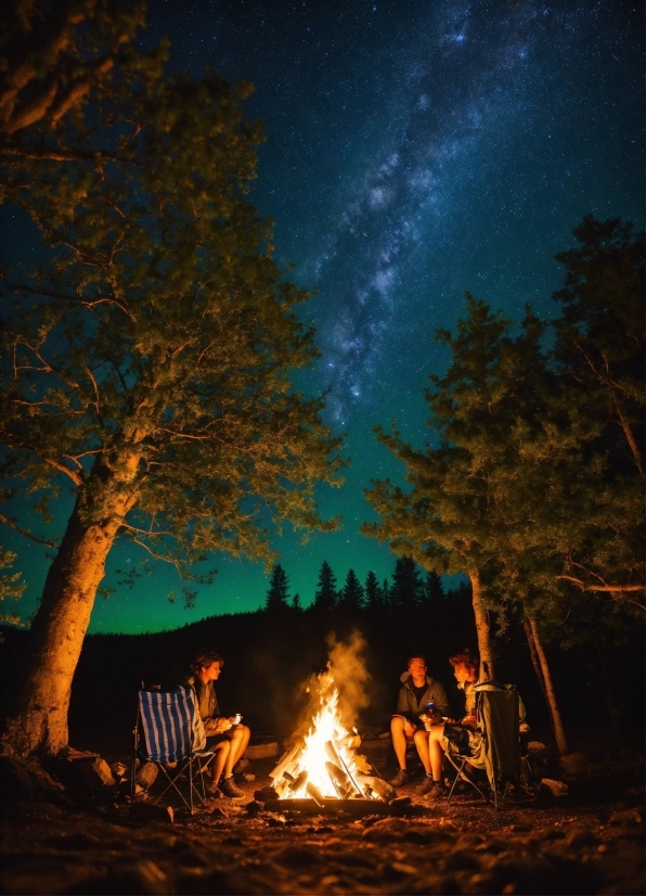 Sky, Light, Bonfire, Nature, Branch, Natural Landscape