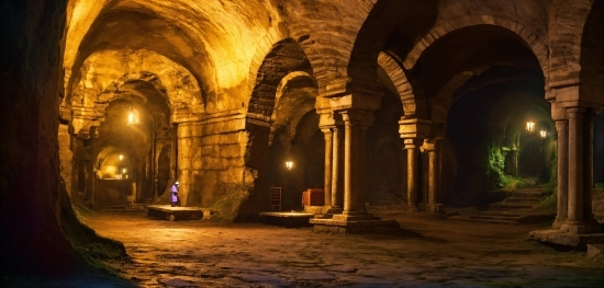 Building, Window, Arcade, Darkness, Arch, Vault