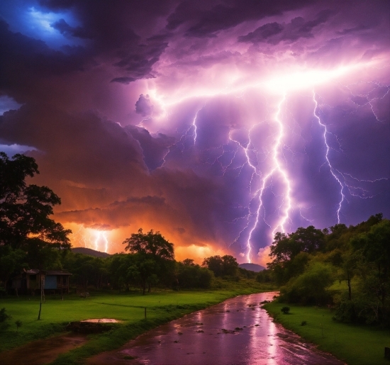 Cloud, Sky, Lightning, Plant, Atmosphere, Thunder