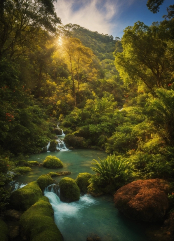 Water, Sky, Cloud, Plant, Light, Fluvial Landforms Of Streams