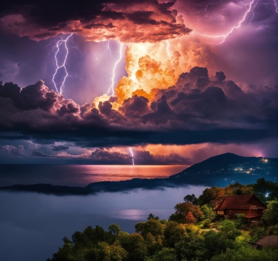 Cloud, Sky, Lightning, Thunder, Water, Atmosphere