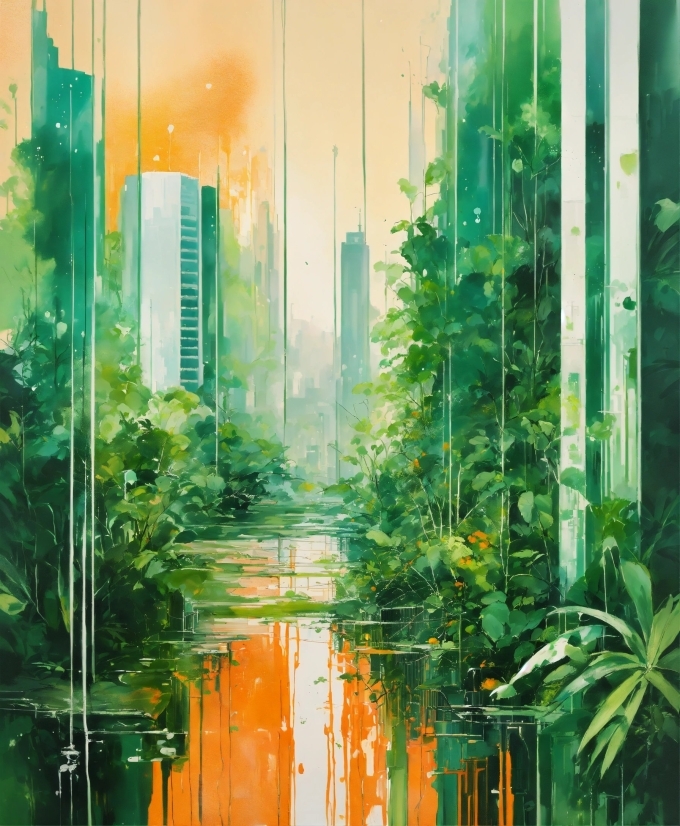 Plant, Green, Building, Water, Skyscraper, Nature