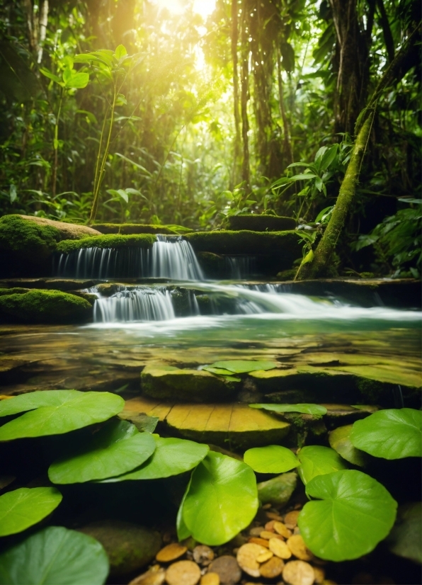 Water, Plant, Green, Leaf, Nature, Fluvial Landforms Of Streams