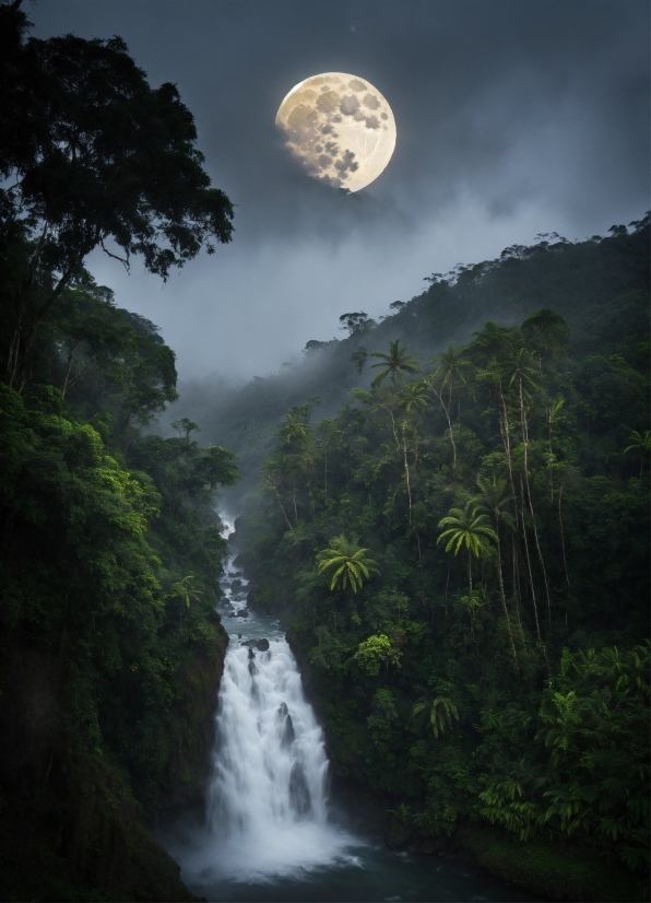 Water, Sky, Cloud, Moon, Nature, Natural Environment