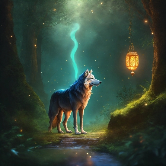 Dog, Carnivore, Fawn, Art, Painting, Aurora