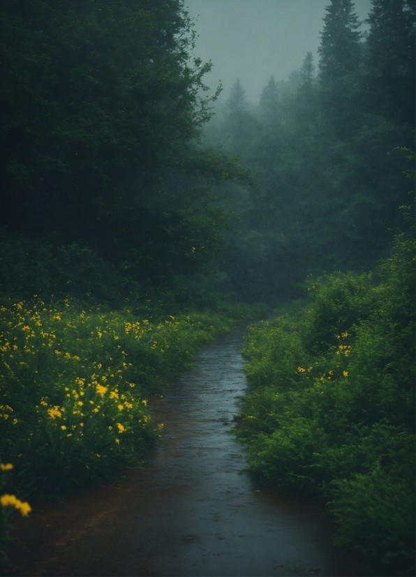 Plant, Water, Flower, Natural Landscape, Sky, Road Surface