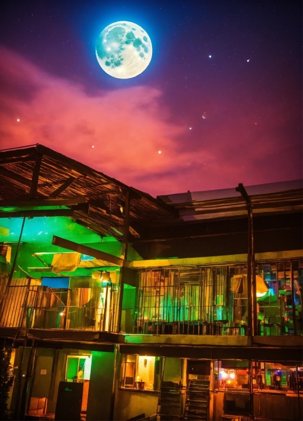 Sky, Moon, Cloud, Building, Light, World