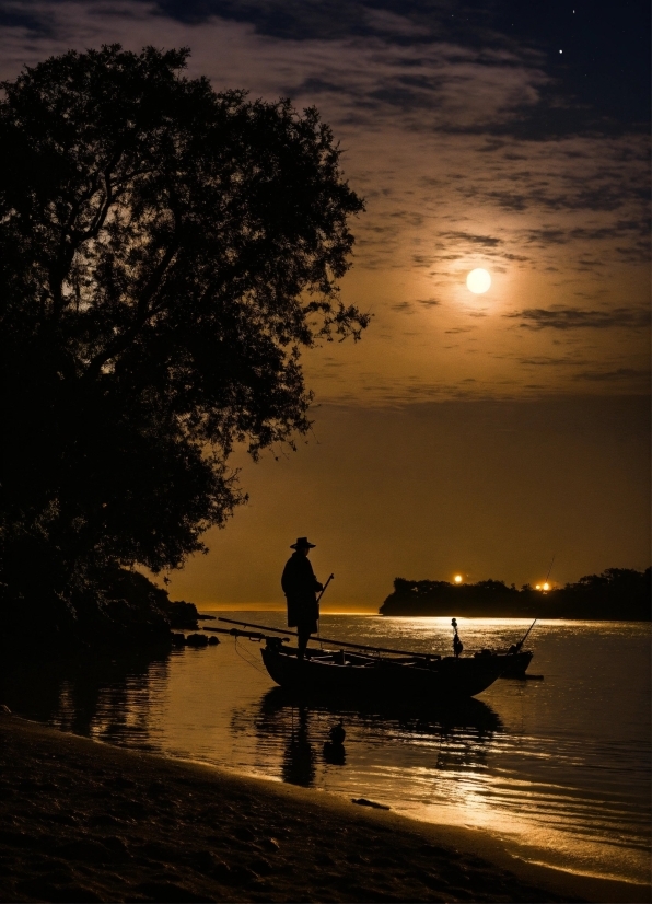 Water, Cloud, Boat, Sky, Water Resources, Light