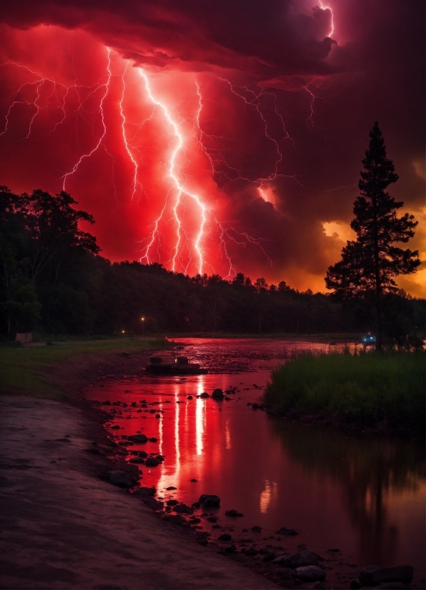 Cloud, Lightning, Sky, Water, Atmosphere, Thunder