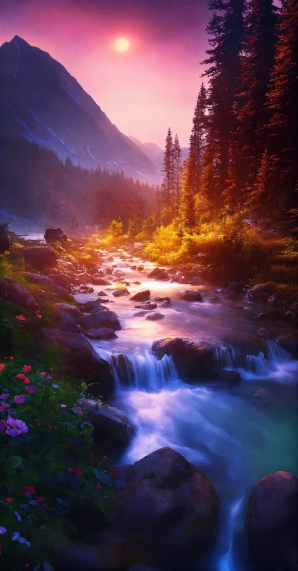 Water, Sky, Plant, Cloud, Mountain, Natural Landscape