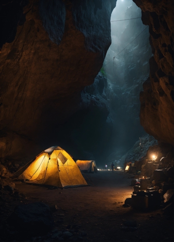 Light, Nature, Tent, Body Of Water, Landscape, Formation