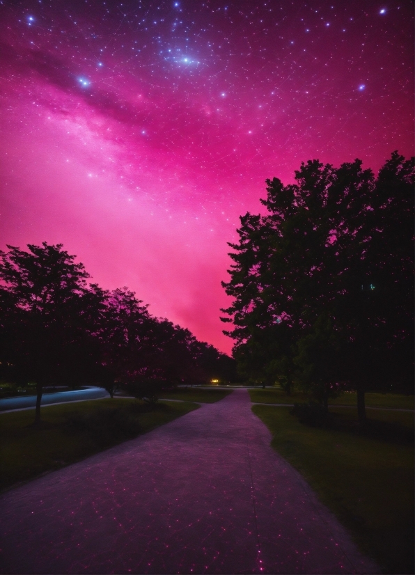 Sky, Atmosphere, Purple, Natural Landscape, Nature, Black