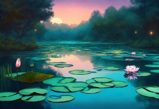 Water, Sky, Plant, Water Resources, Cloud, Lotus