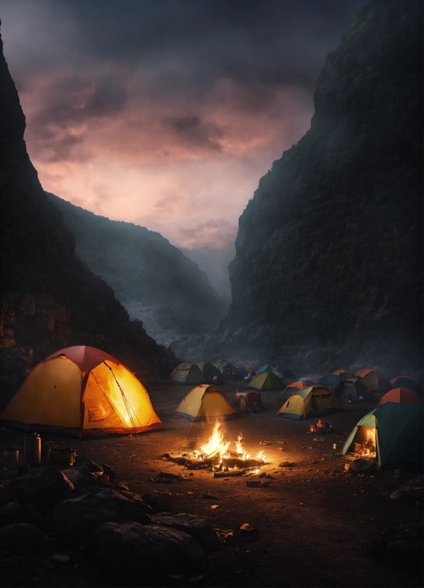 Cloud, Atmosphere, Sky, Tent, Mountain, Ecoregion