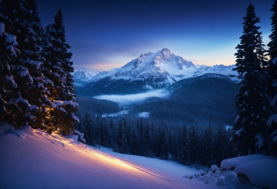 Sky, Snow, Mountain, Cloud, Nature, Natural Landscape