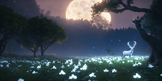 Sky, Plant, Cloud, Atmosphere, Moon, Light