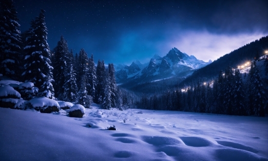 Plant, Sky, Cloud, Atmosphere, Snow, Mountain