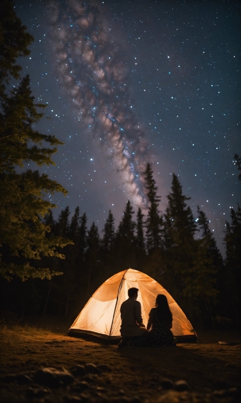 Sky, Atmosphere, Tent, Light, Nature, Black