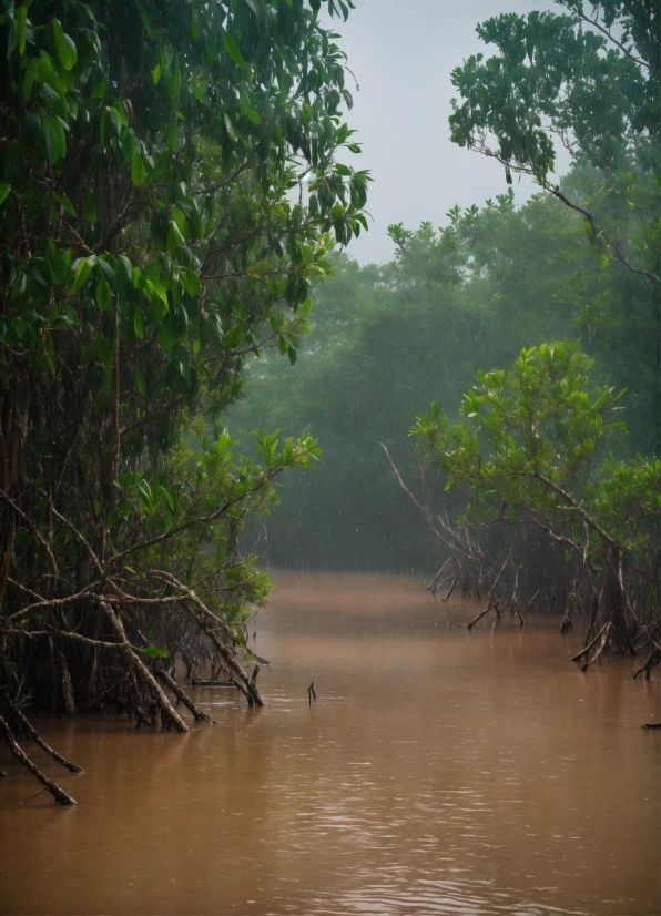 Water, Sky, Fluvial Landforms Of Streams, Natural Landscape, Branch, Tree