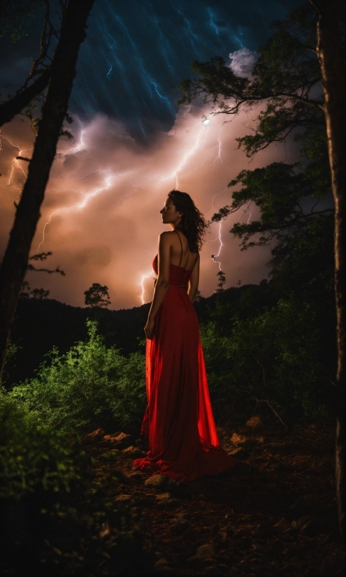 Atmosphere, Sky, Plant, Lightning, Tree, Flash Photography