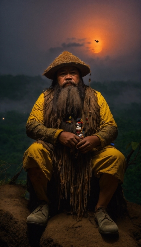 Sky, Ecoregion, Beard, Human, Mountain, Landscape