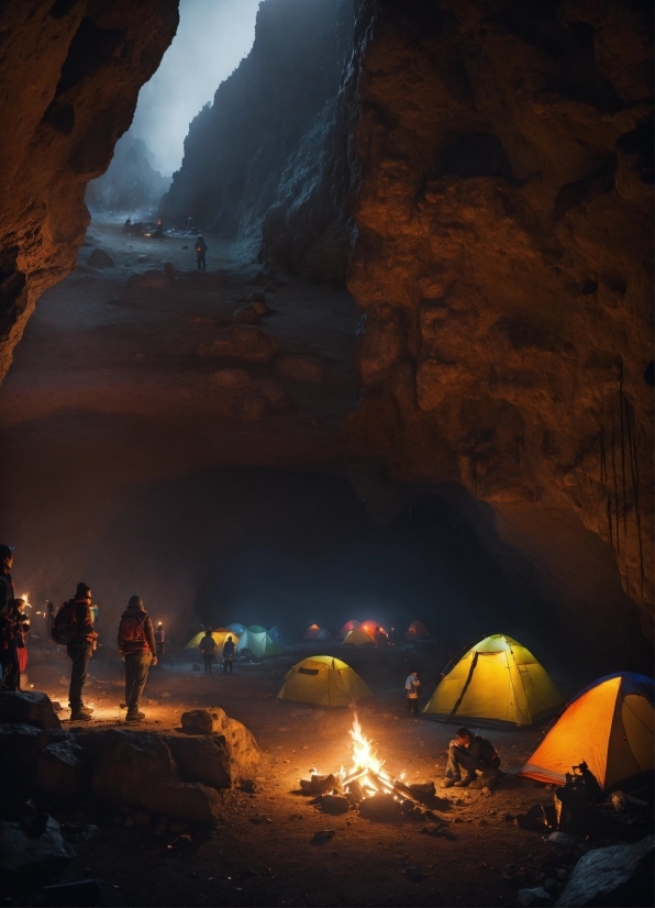 Light, Mountain, Tent, Nature, World, Sky