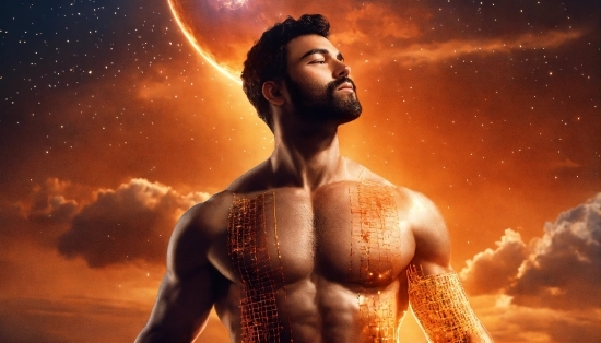 Human, Cartoon, Flash Photography, Sky, Bodybuilder, Cg Artwork